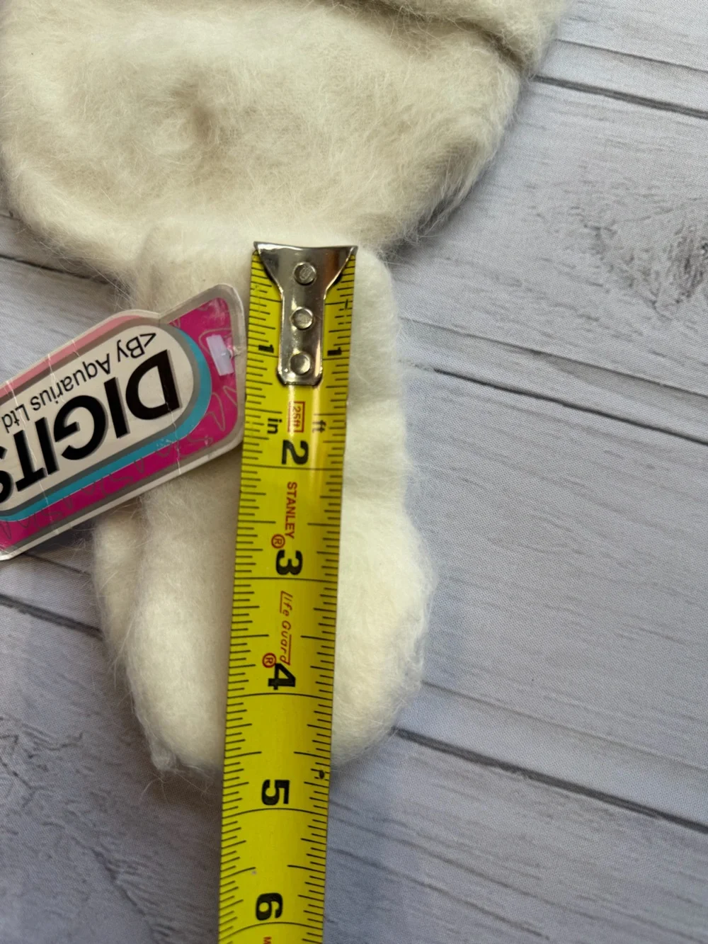 Vintage deadstock angora blend ivory cream infant cuffed hat & thumbless mittens